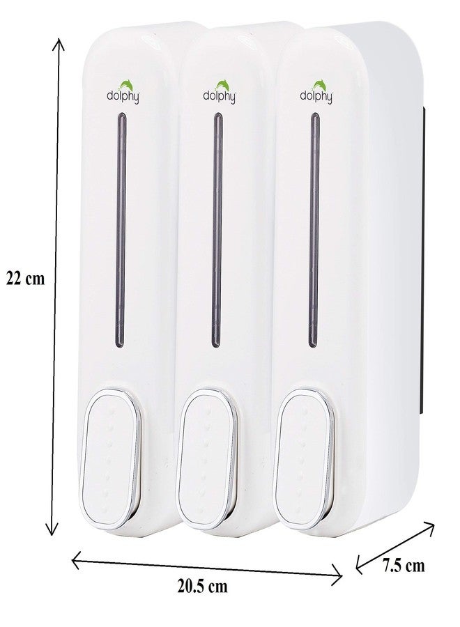 دولفي موزع صابون سائل دولفي ABS للحمام والمطبخ - 300 مل - طقم من 3 قطع، أبيض - Image 2